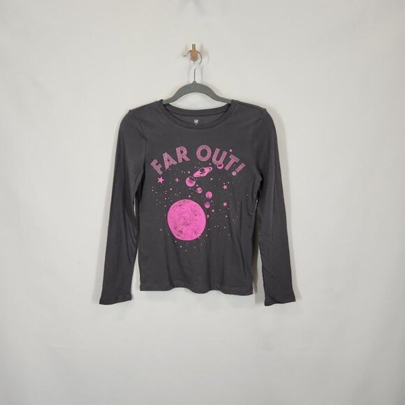 NWT Gap Kids Girls Space Graphic Tee in Gray Size XL - Picture 2 of 8